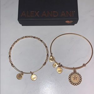 Alex and Ani- sand dollar and beaded bracelet duo